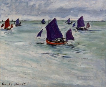 プールヴィル沖の漁船 クロード・モネ Oil Paintings